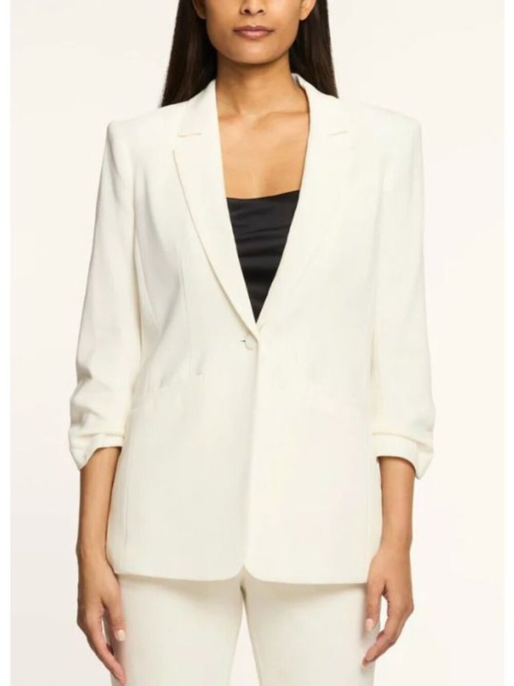 Cinq à Sept Khloe Crepe Blazer Jacket Ivory White Size 2